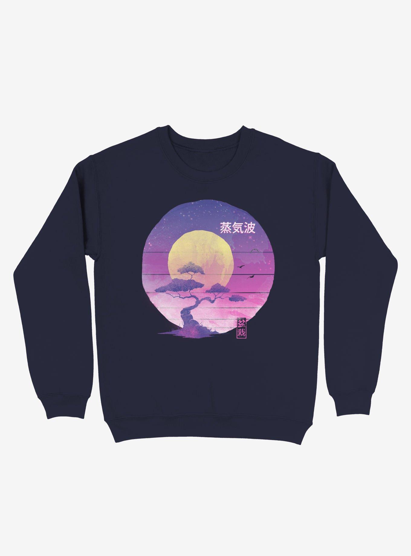 Bonsai Wave Sweatshirt, NAVY, hi-res