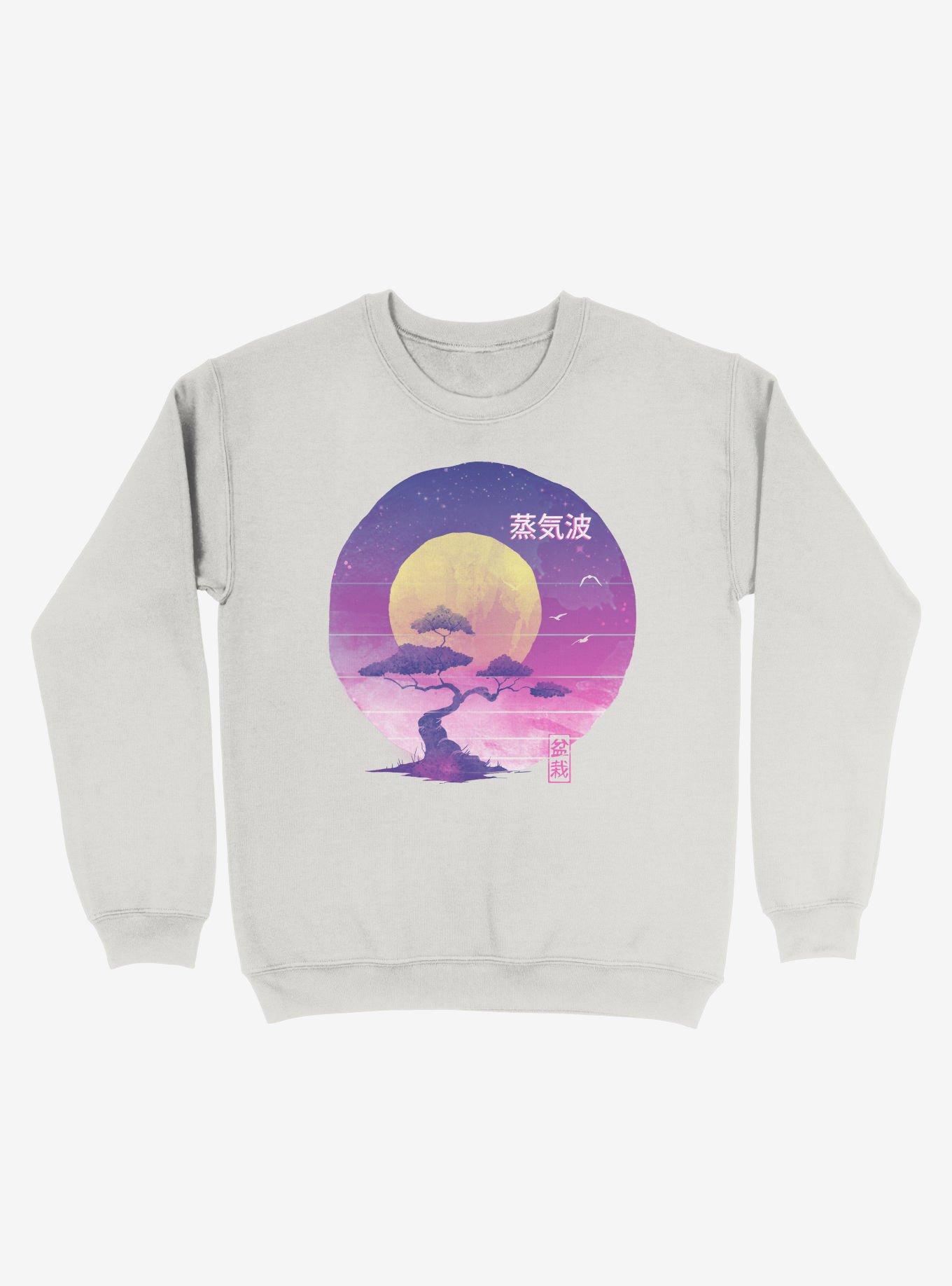 Bonsai Wave Sweatshirt, WHITE, hi-res