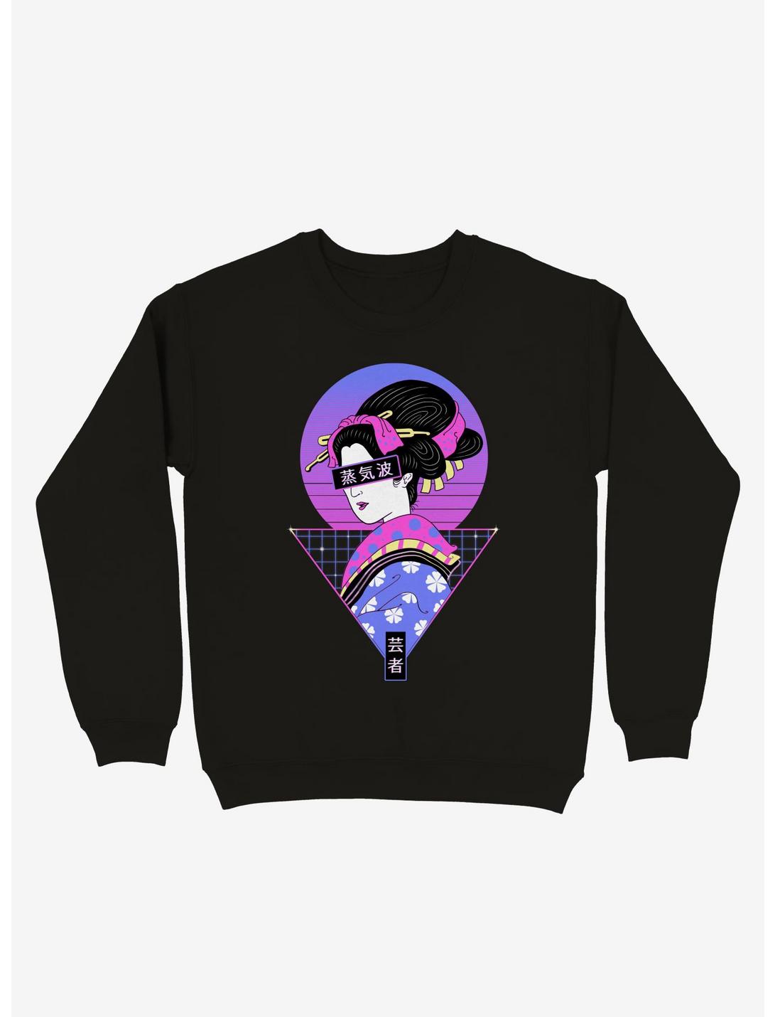 Geisha Wave Sweatshirt, BLACK, hi-res