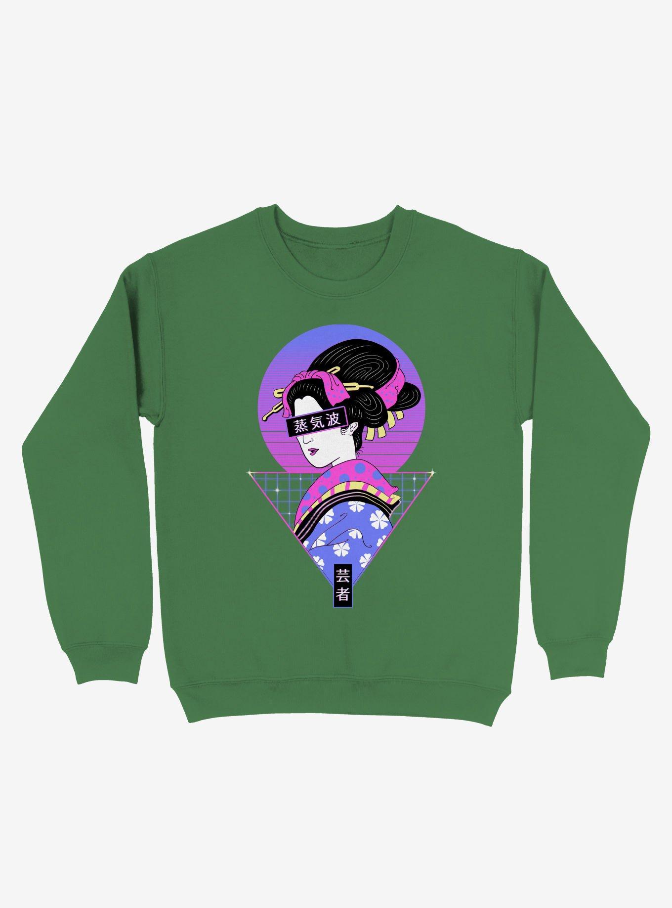 Geisha Wave Sweatshirt, KELLY GREEN, hi-res