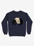 Neko Skull Cat Sweatshirt, NAVY, hi-res