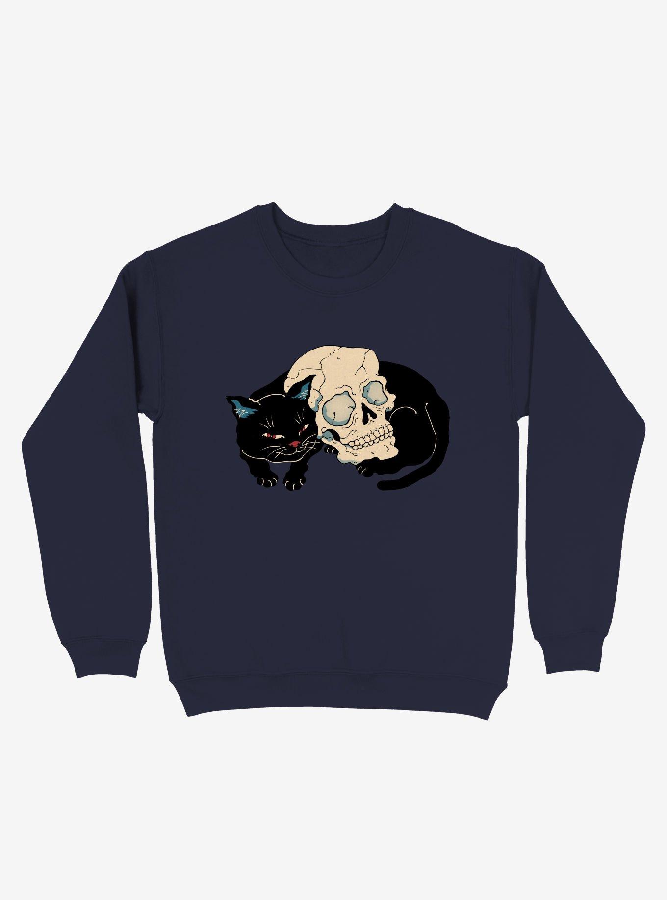 Neko Skull Cat Sweatshirt, , hi-res