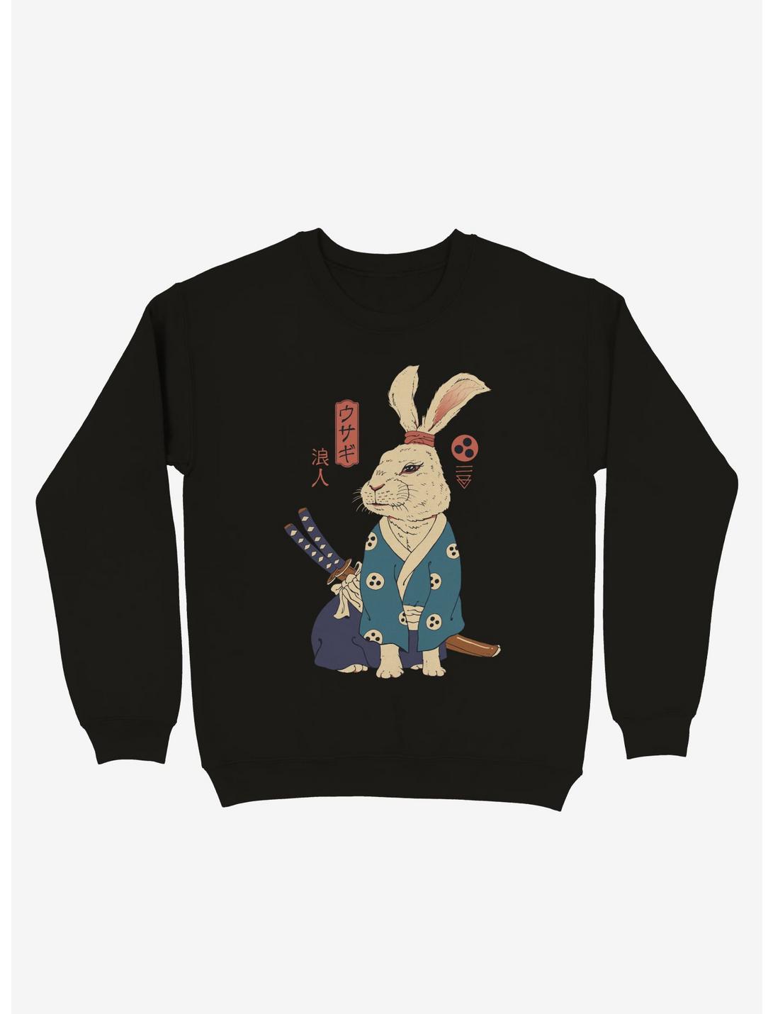 Ronin Usagi Rabbit Sweatshirt, BLACK, hi-res