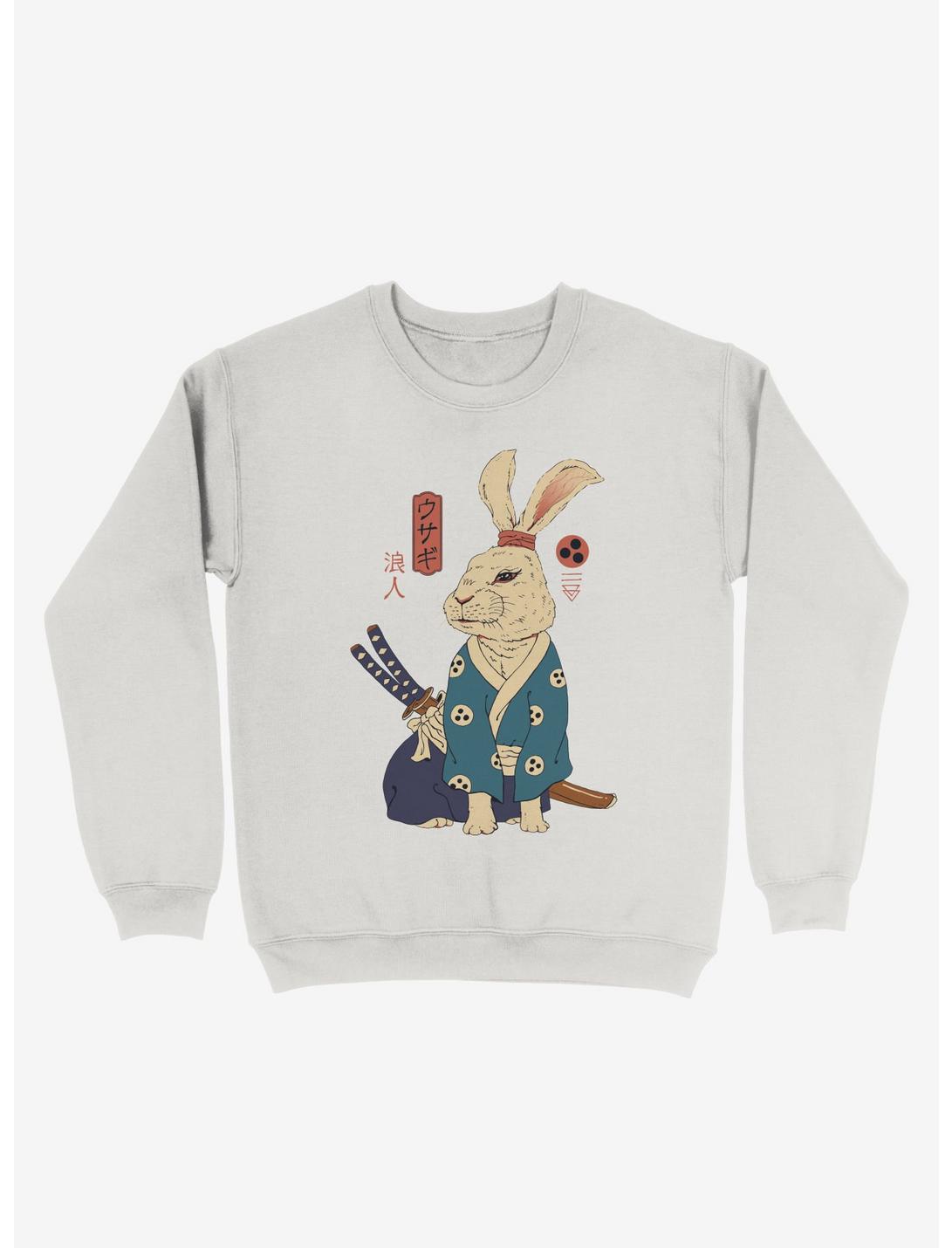Ronin Usagi Rabbit Sweatshirt, WHITE, hi-res