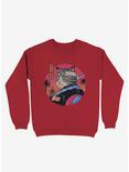 Samurai Cat Sweatshirt, RED, hi-res