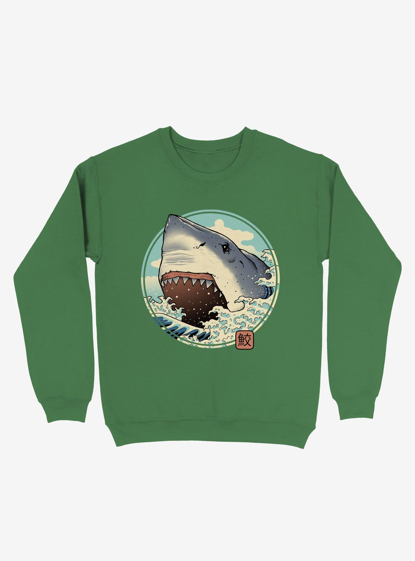 Shark Attack! Sweatshirt, KELLY GREEN, hi-res