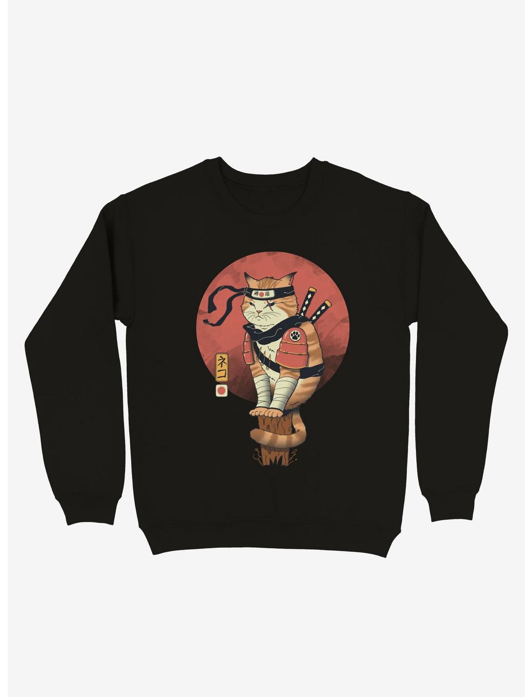 Shinobi Cat Sweatshirt, BLACK, hi-res