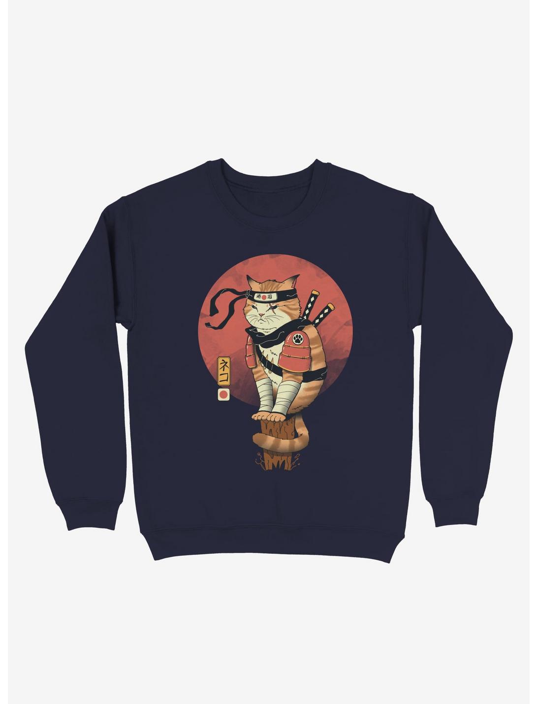 Shinobi Cat Sweatshirt, NAVY, hi-res