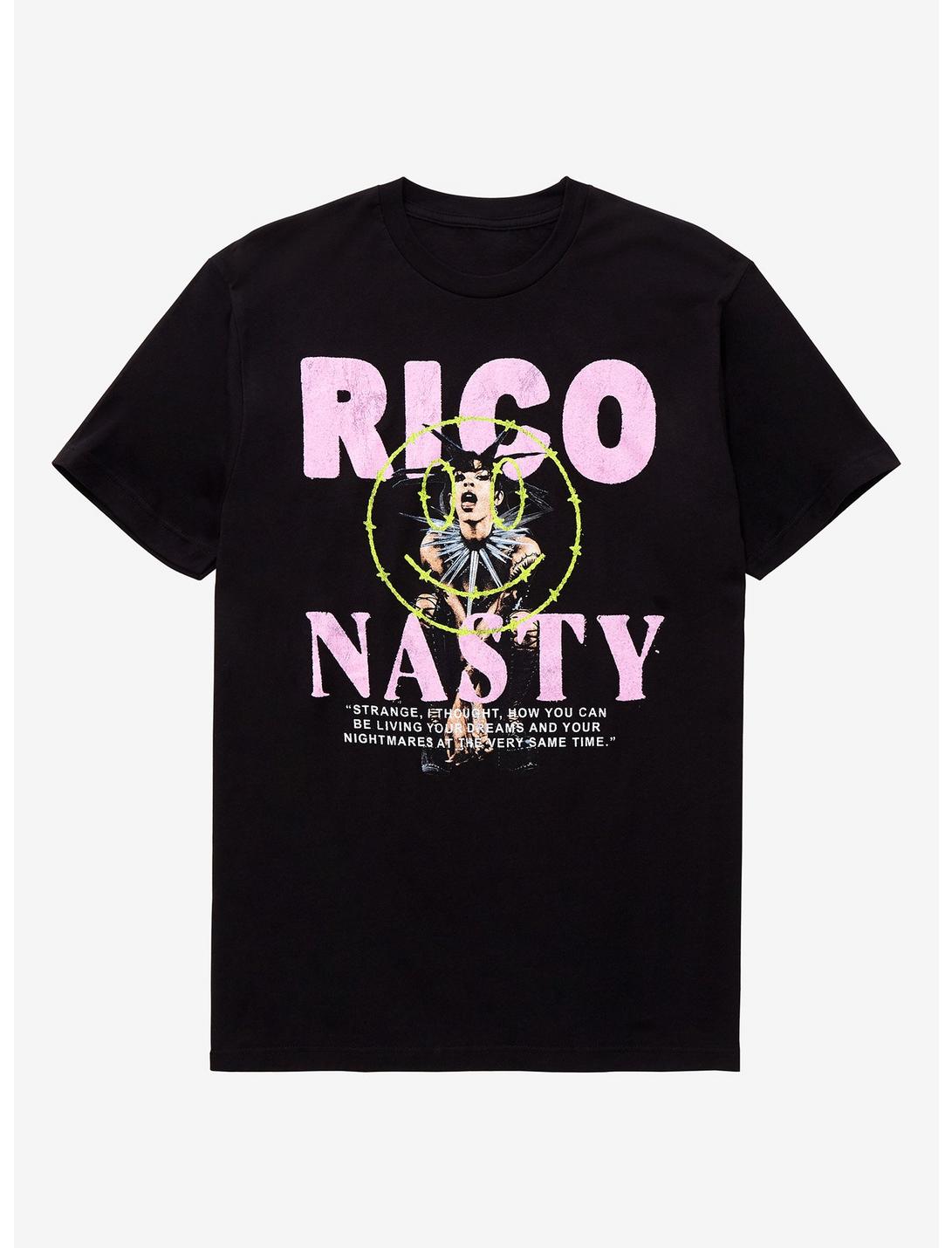 Rico Nasty Barbed Wire Smile Face T-Shirt, BLACK, hi-res