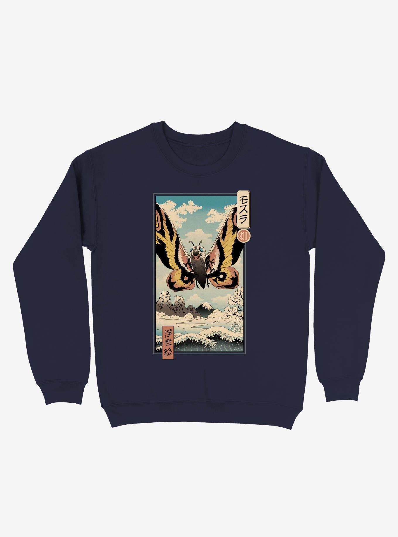 Ancient Moth Ukiyo-e Sweatshirt, , hi-res