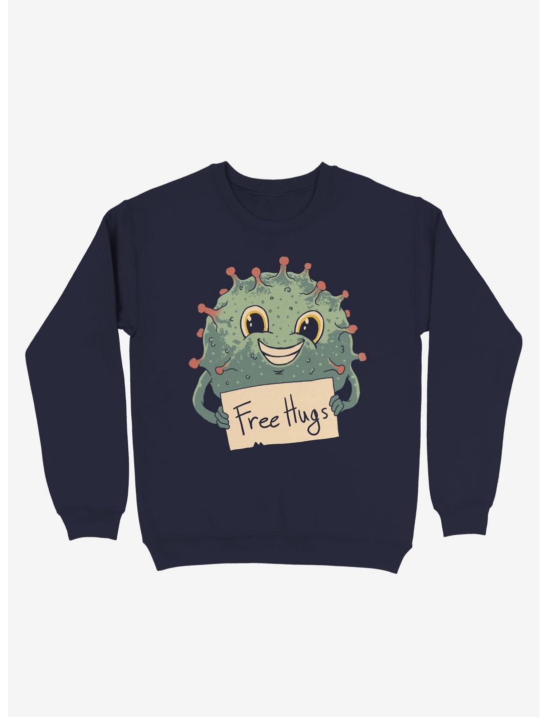 Free Virus Hugs Sweatshirt, NAVY, hi-res