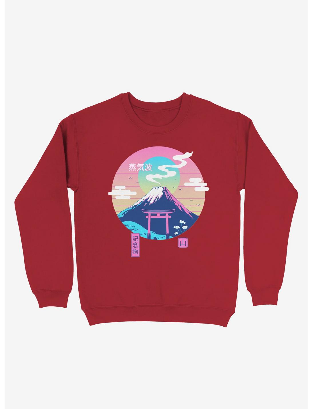 Fuji Wave Sweatshirt, RED, hi-res