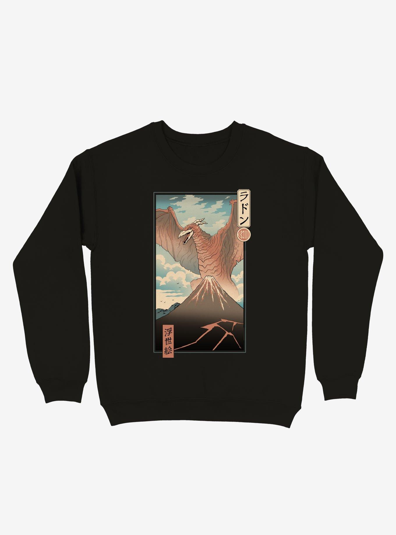 Irradiated Kaiju Ukiyo-e Sweatshirt, BLACK, hi-res