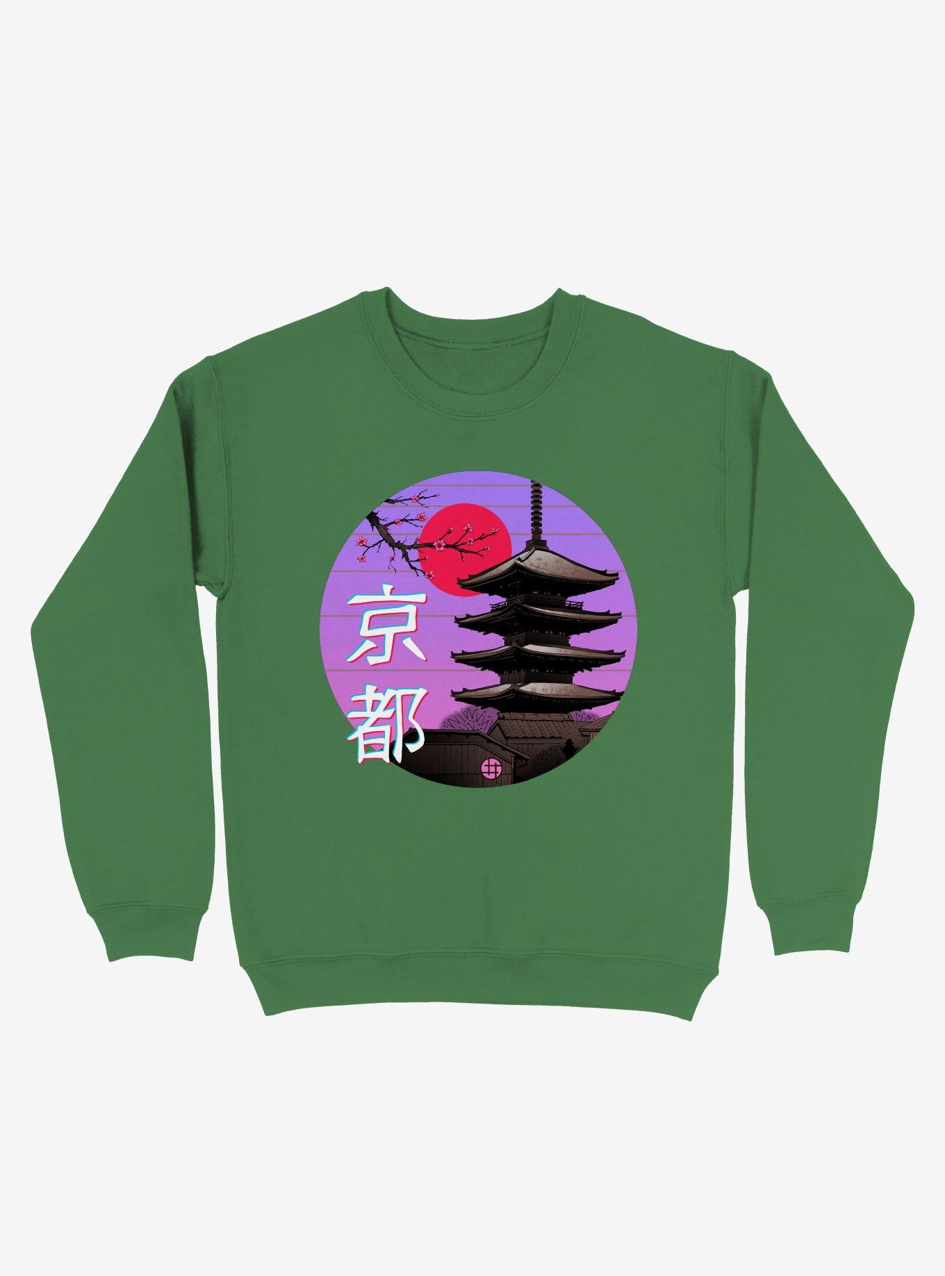 Kyoto Wave Sweatshirt, KELLY GREEN, hi-res