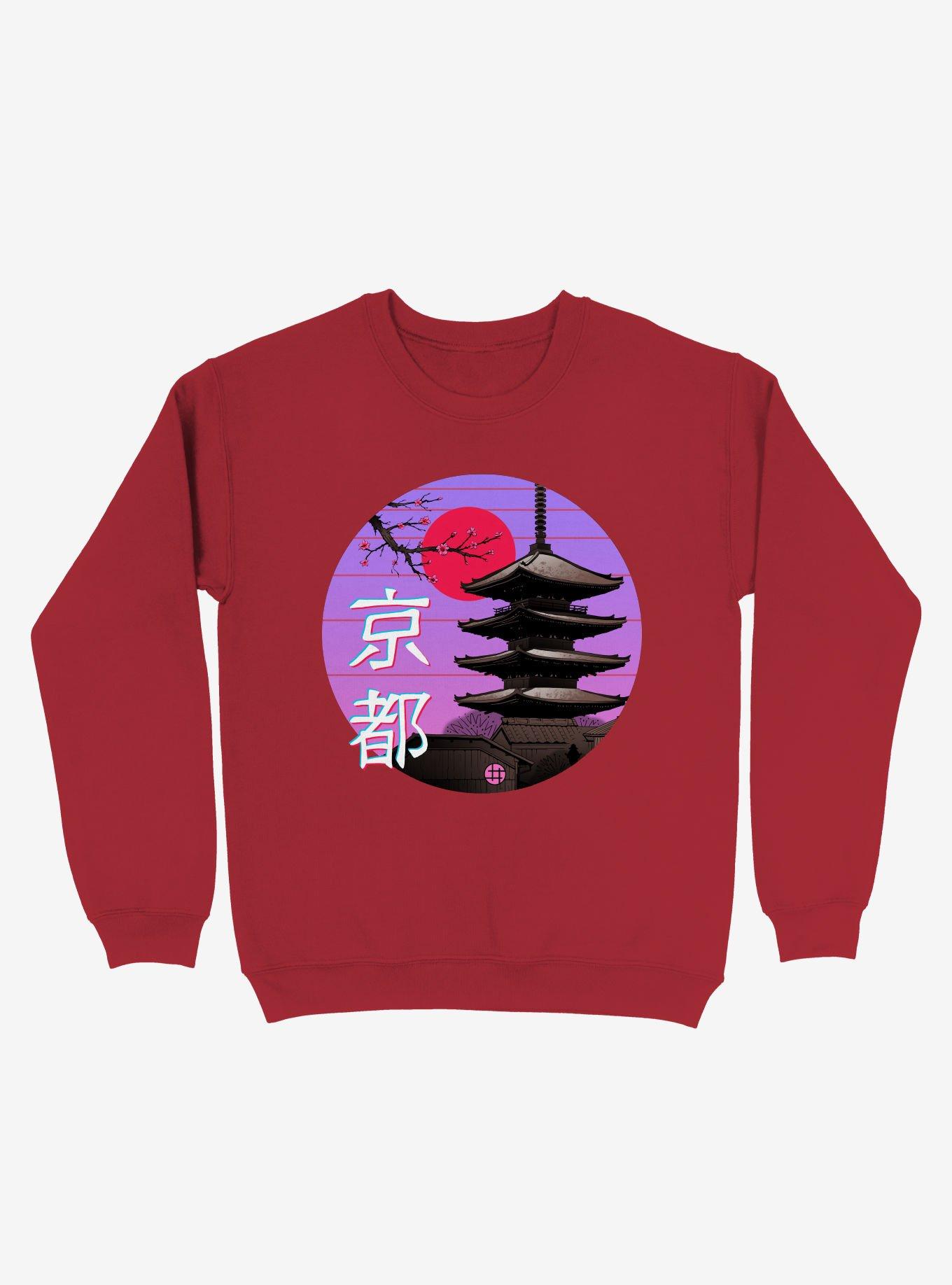 Kyoto Wave Sweatshirt, RED, hi-res