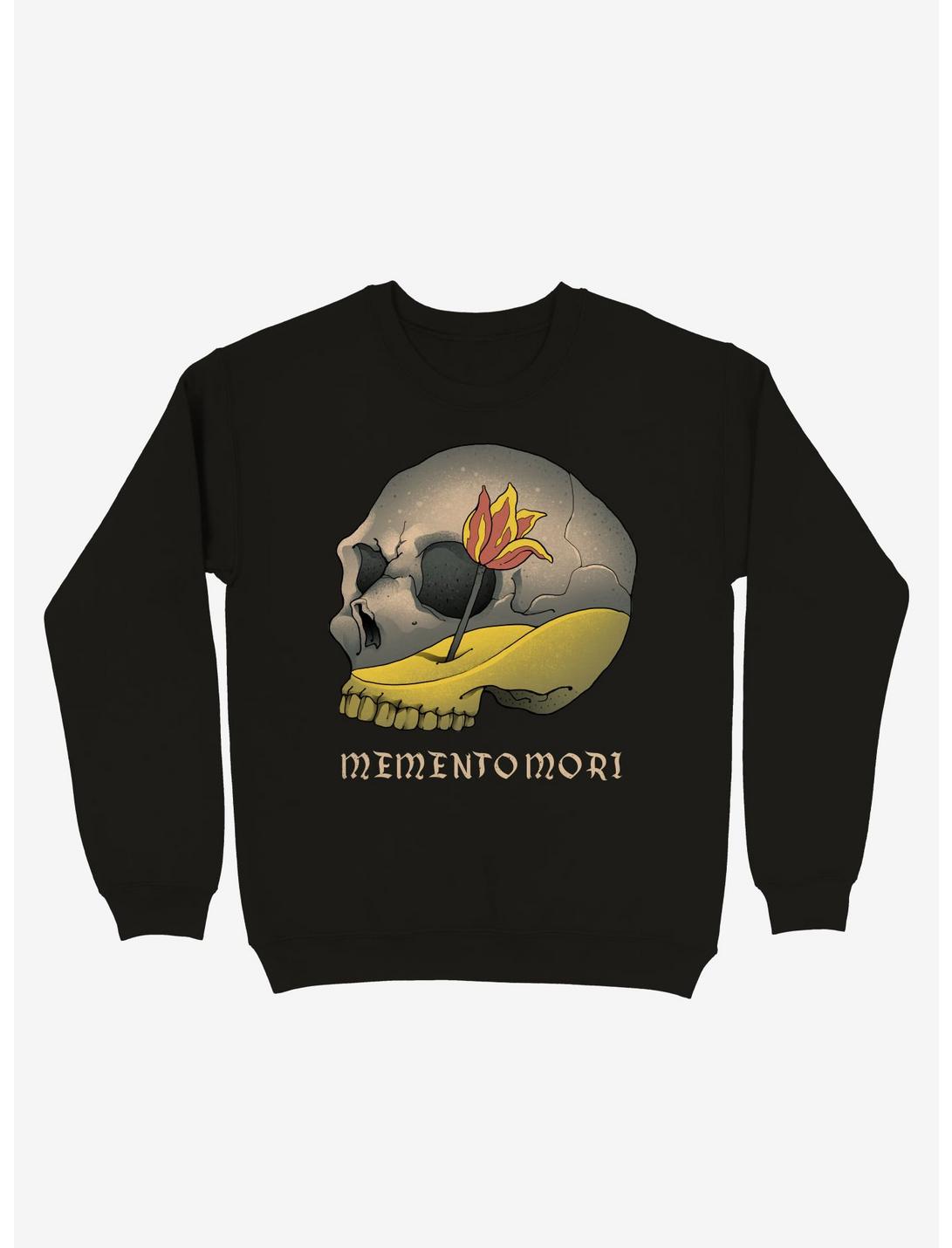Memento Mori Skull Sweatshirt, BLACK, hi-res