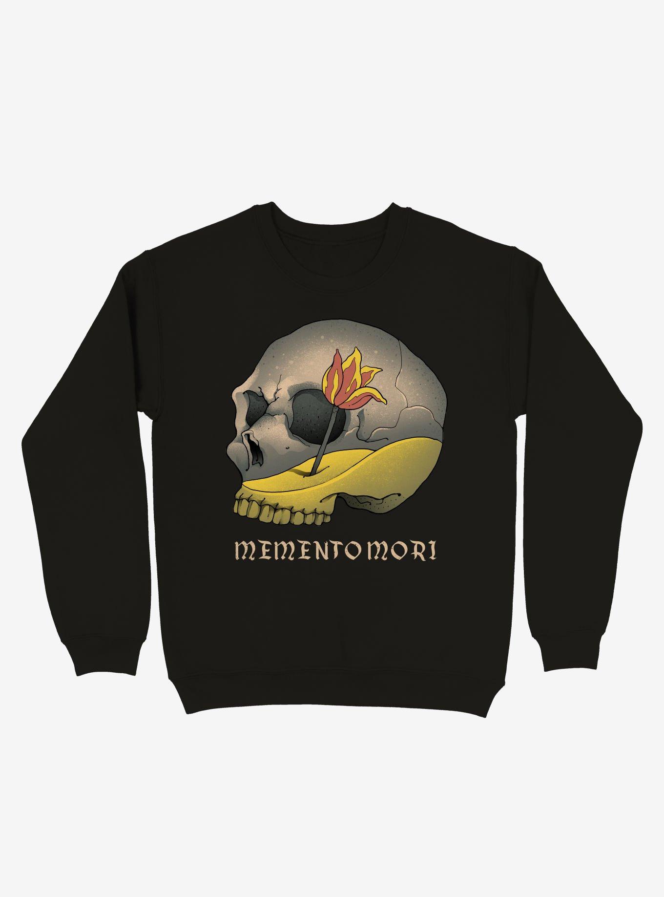 Memento Mori Skull Sweatshirt, BLACK, hi-res