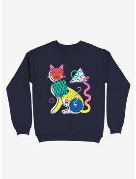 Memphis Cat Design Sweatshirt, , hi-res