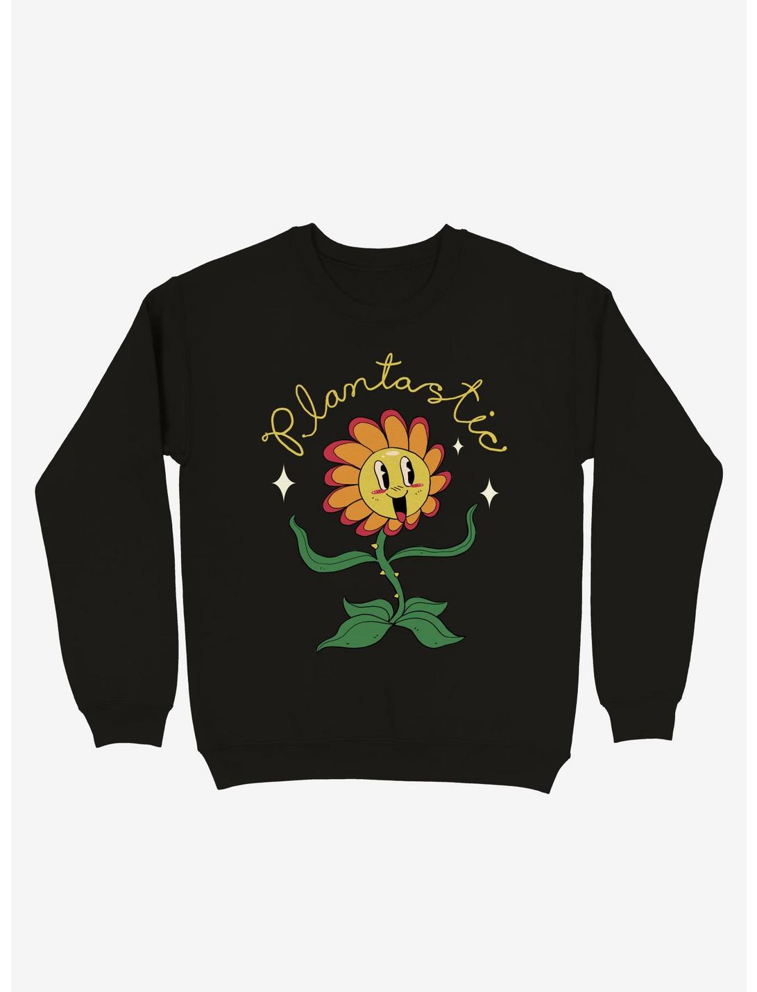 Plantastic Day! Flower Sweatshirt, BLACK, hi-res