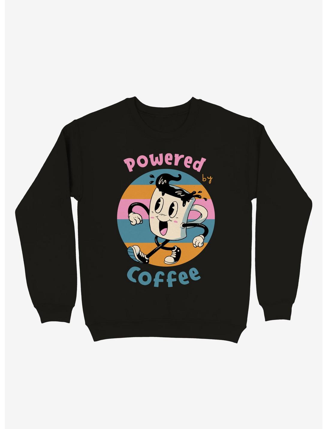Powered By Coffee Sweatshirt, BLACK, hi-res