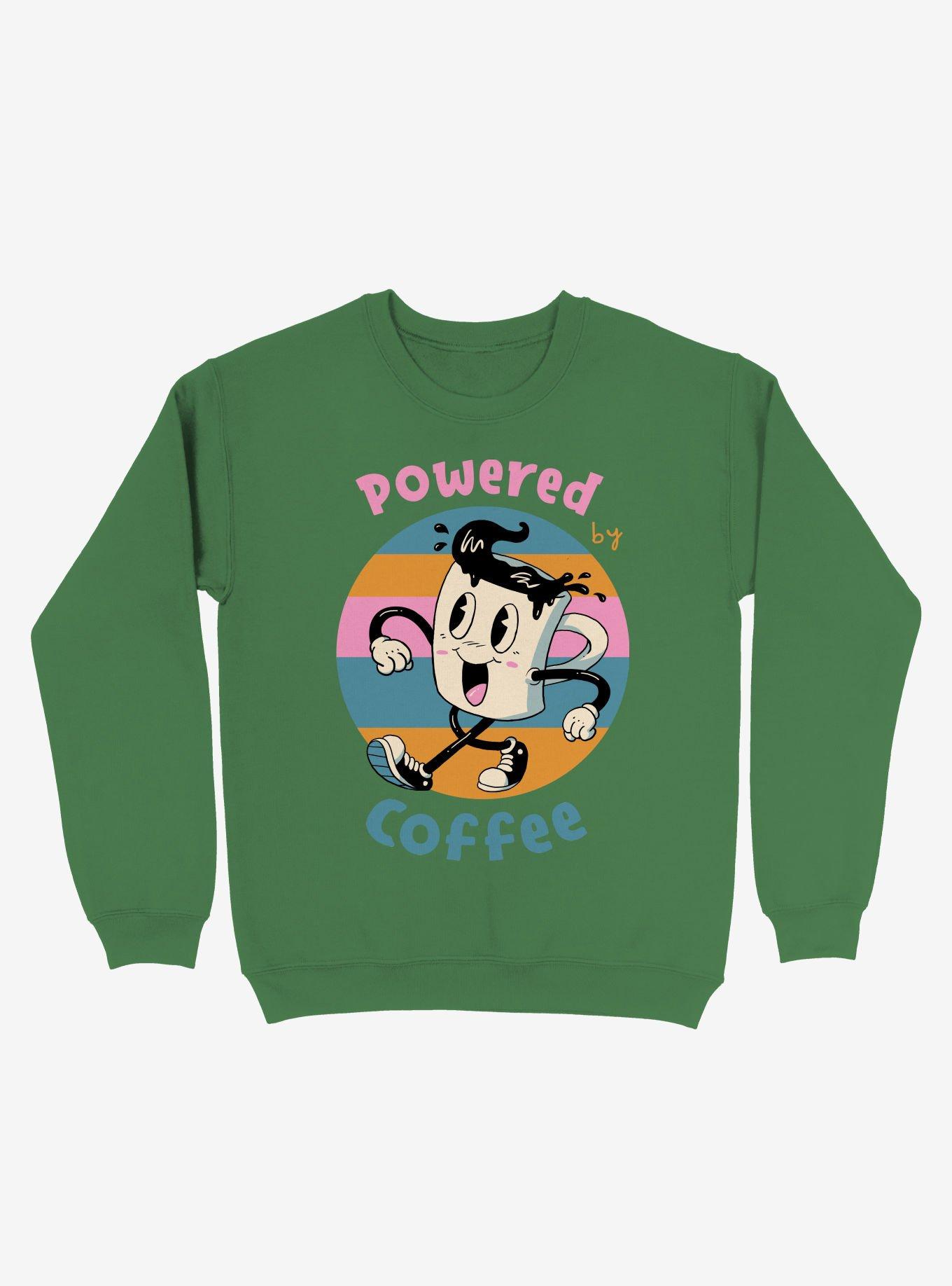 Powered By Coffee Sweatshirt, KELLY GREEN, hi-res