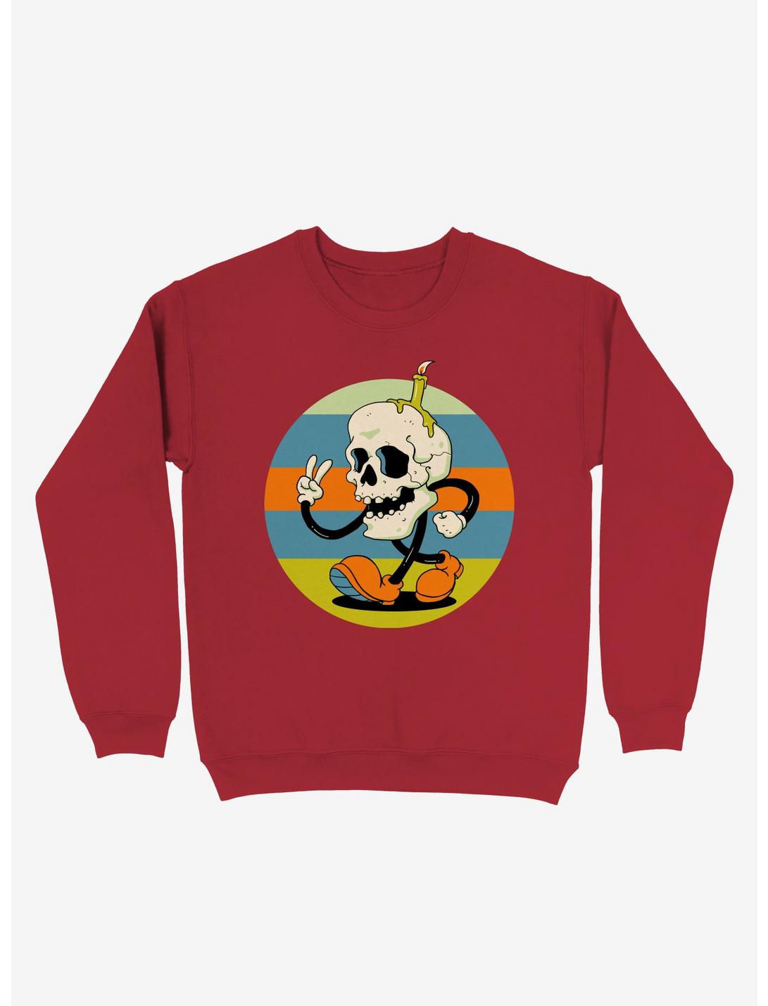 Skull Boy Sweatshirt, RED, hi-res