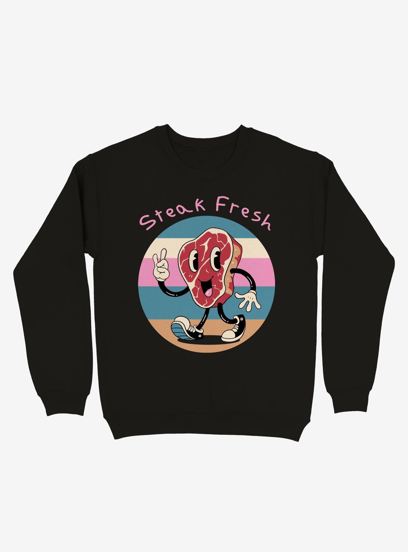 Steak Fresh! Sweatshirt, BLACK, hi-res
