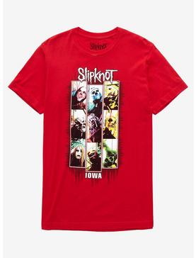 Slipknot Iowa Red Panel Group Masks T-Shirt, , hi-res