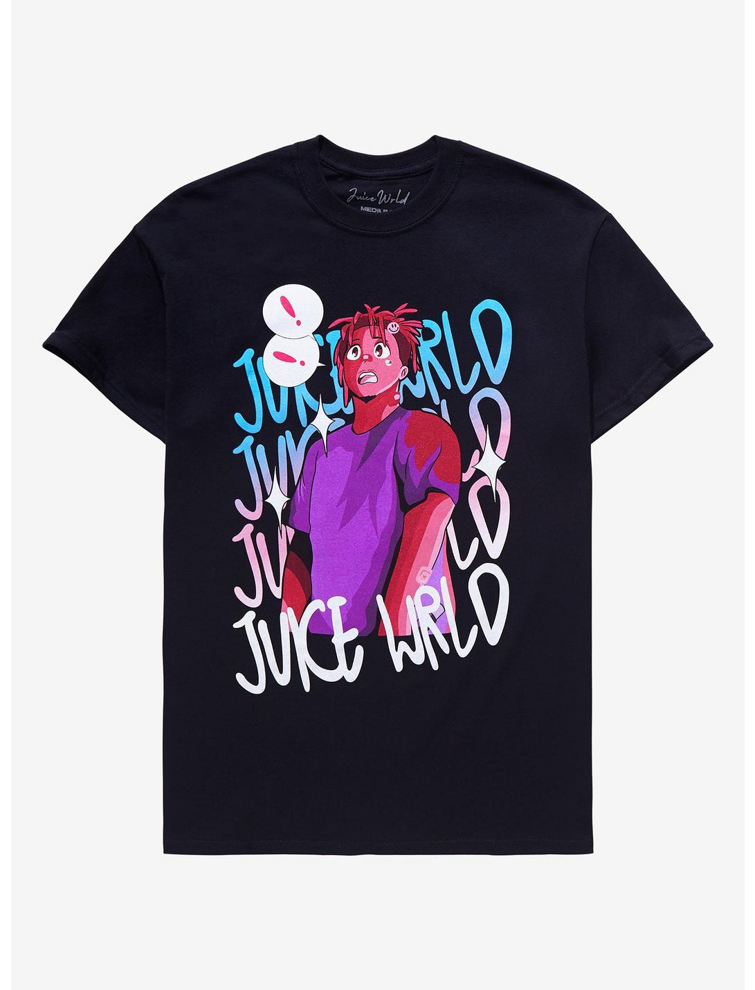 Juice WRLD Anime Portrait T-Shirt, BLACK, hi-res
