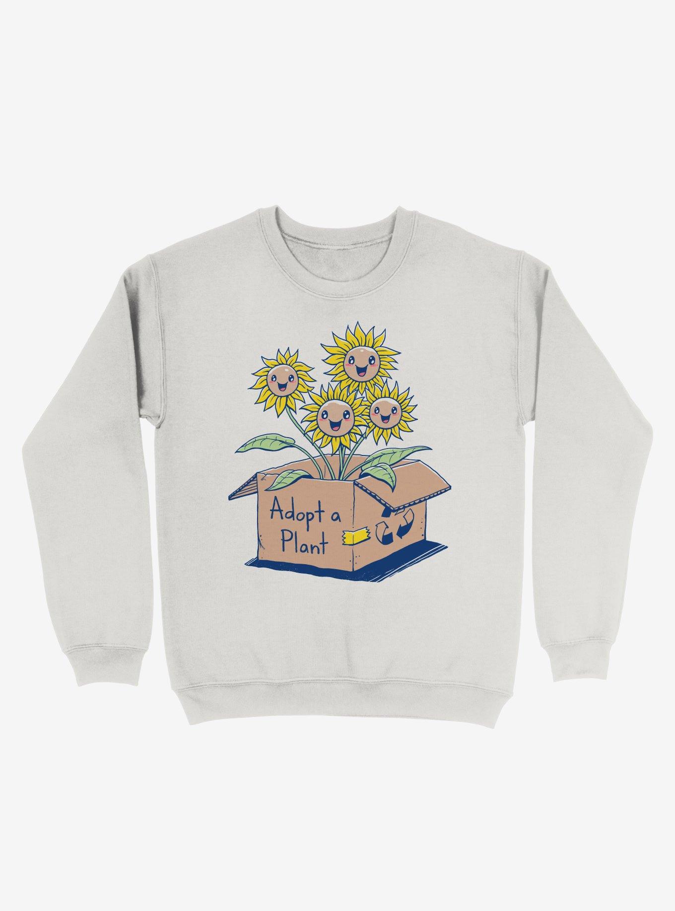 Adopt A Plant Sweatshirt, WHITE, hi-res