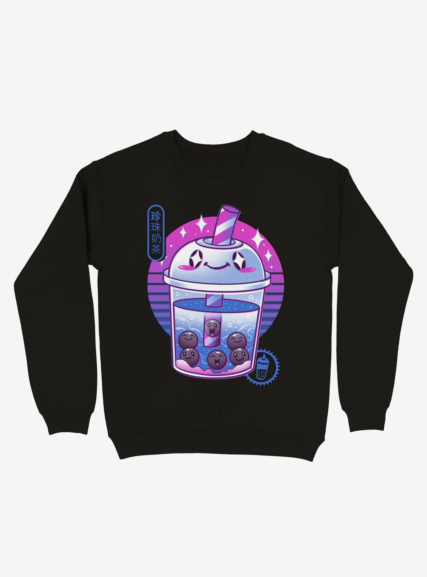 Boba Wave Tea Sweatshirt, BLACK, hi-res