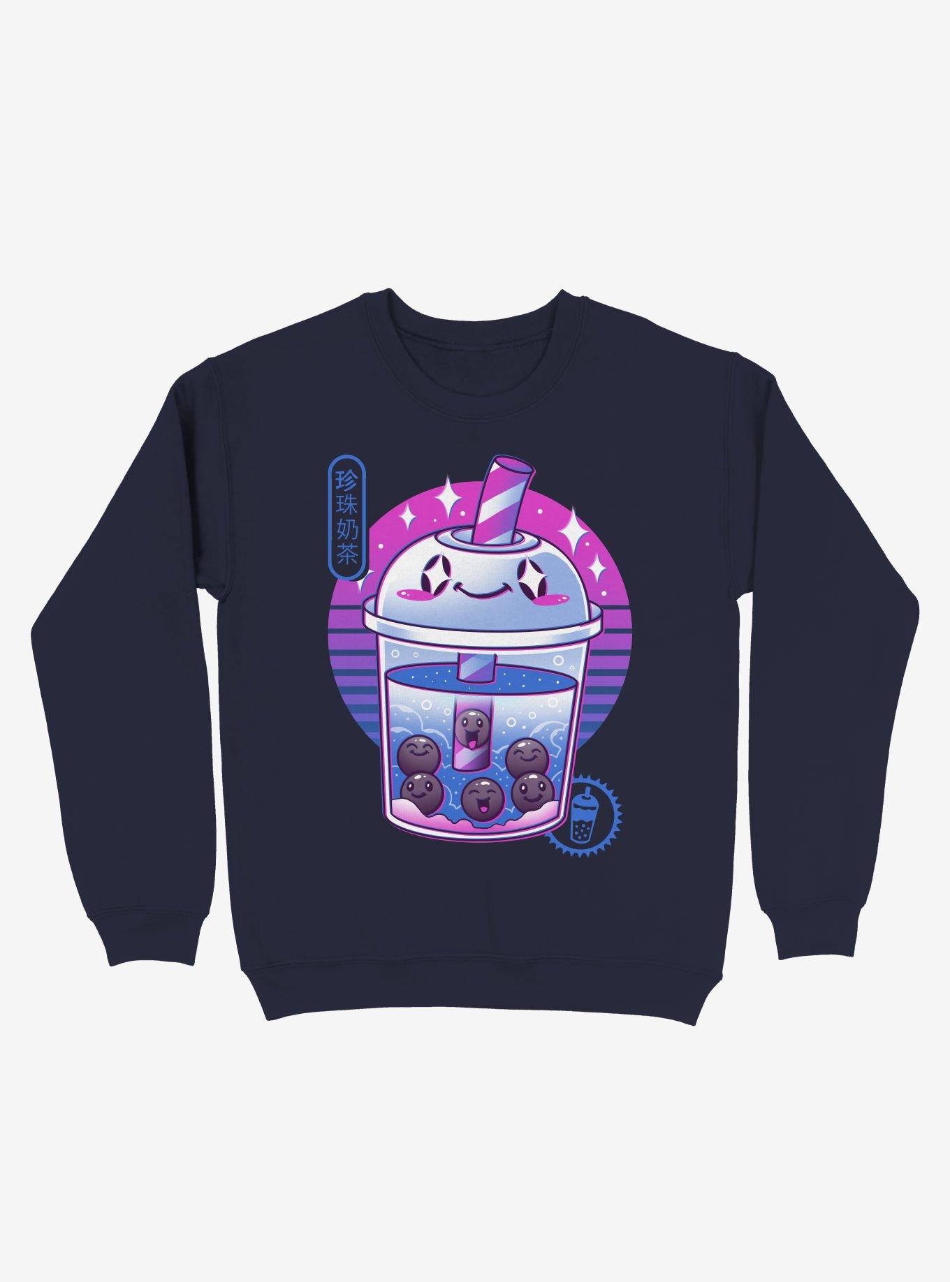 Boba Wave Tea Sweatshirt, NAVY, hi-res