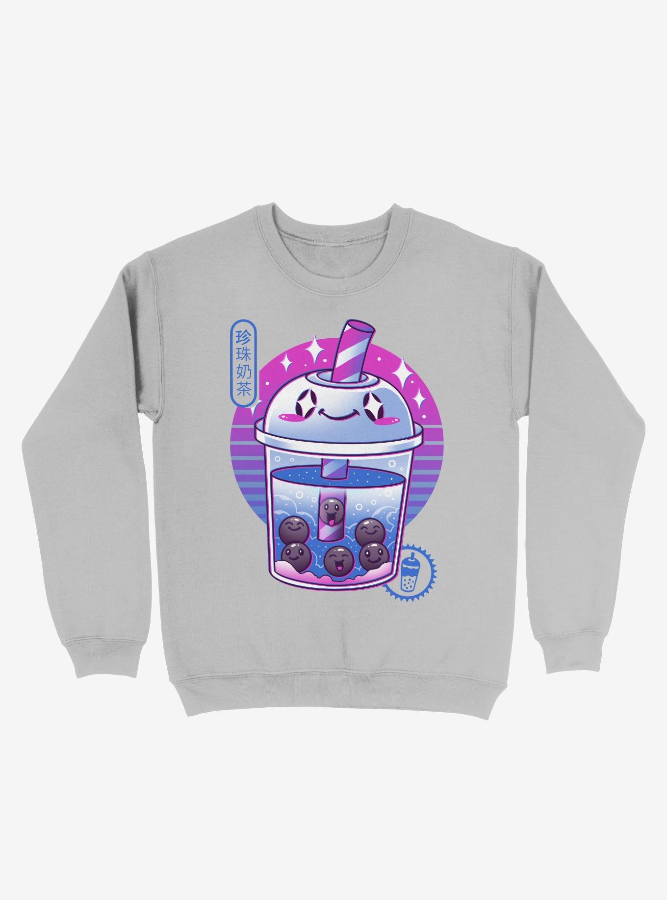 Boba Wave Tea Sweatshirt, SILVER, hi-res
