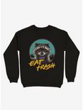 Eat Trash Raccoon Sweatshirt, BLACK, hi-res