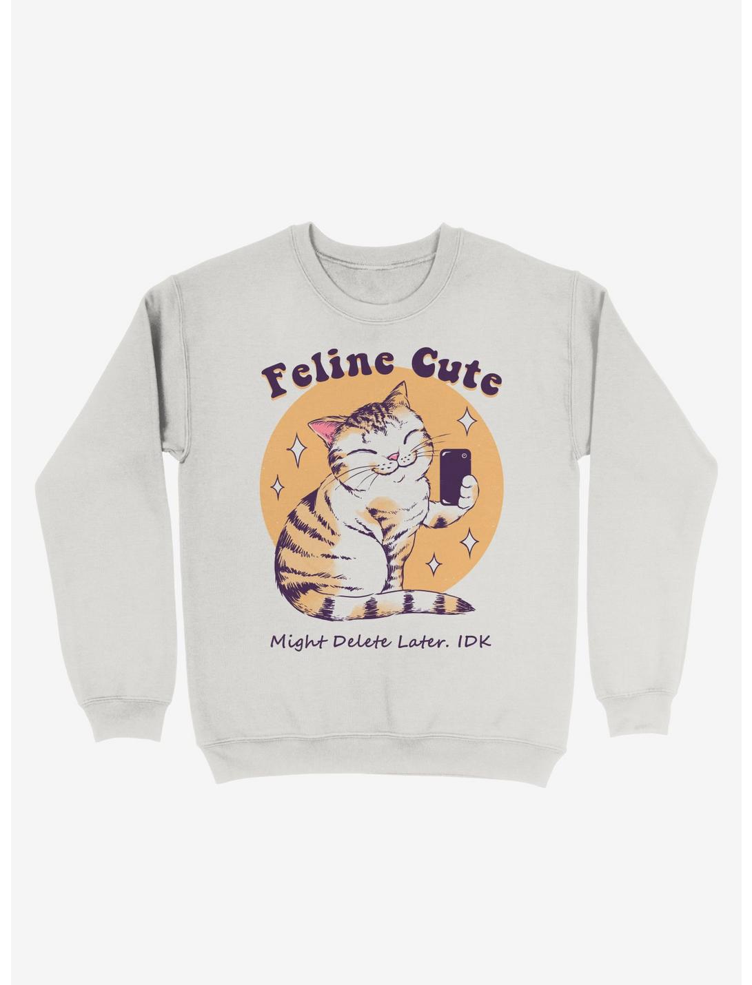 Feline Cute Challenge Sweatshirt, WHITE, hi-res