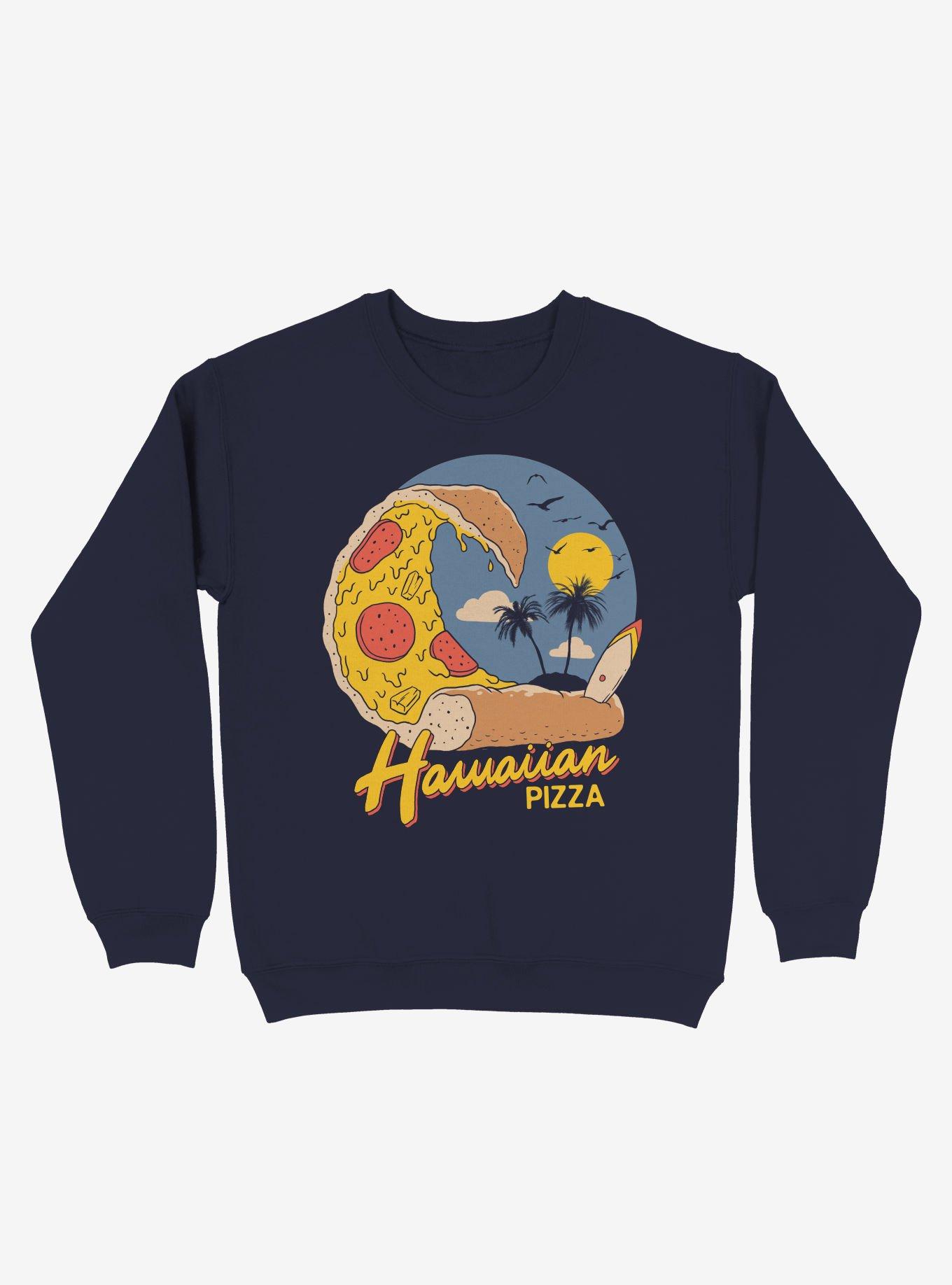 Hawaiian Pizza Sweatshirt, NAVY, hi-res