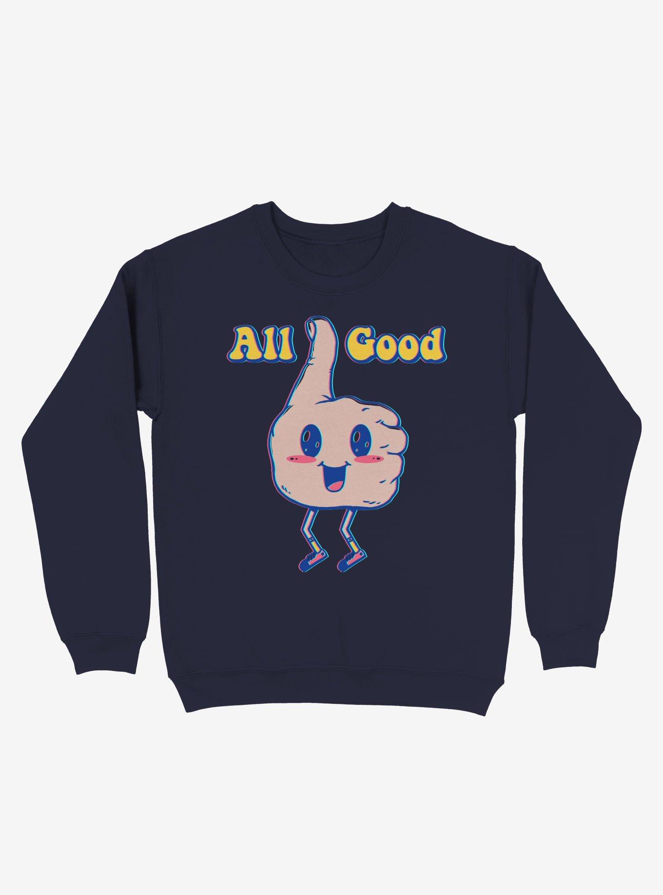 It's All Good Thumbs Up Sweatshirt, NAVY, hi-res