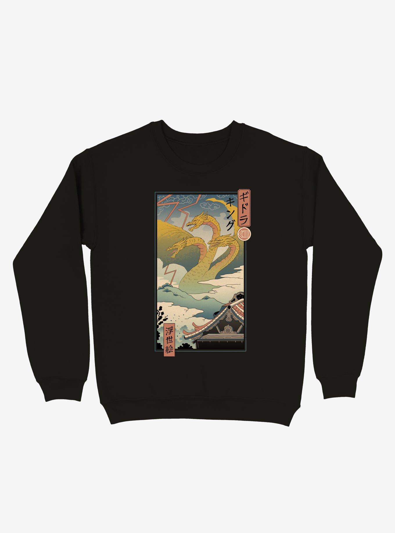 Monster Zero Ukiyo-e Sweatshirt, BLACK, hi-res