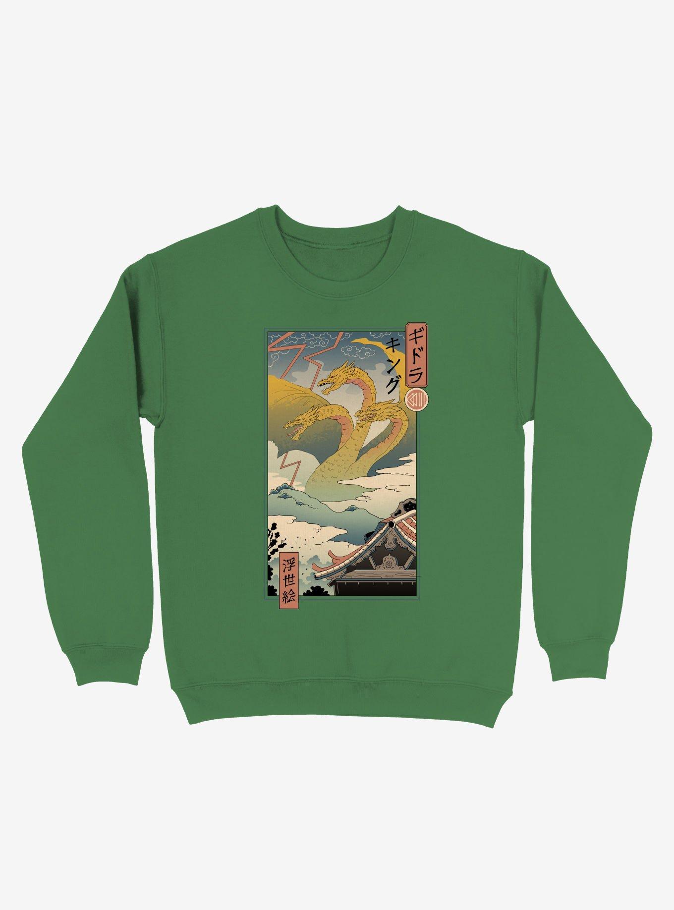 Monster Zero Ukiyo-e Sweatshirt, KELLY GREEN, hi-res