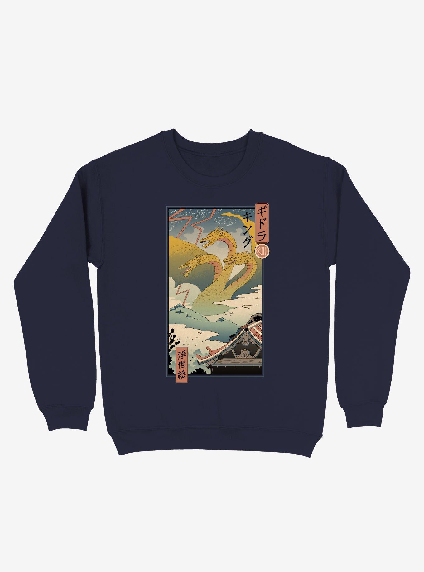 Monster Zero Ukiyo-e Sweatshirt, NAVY, hi-res