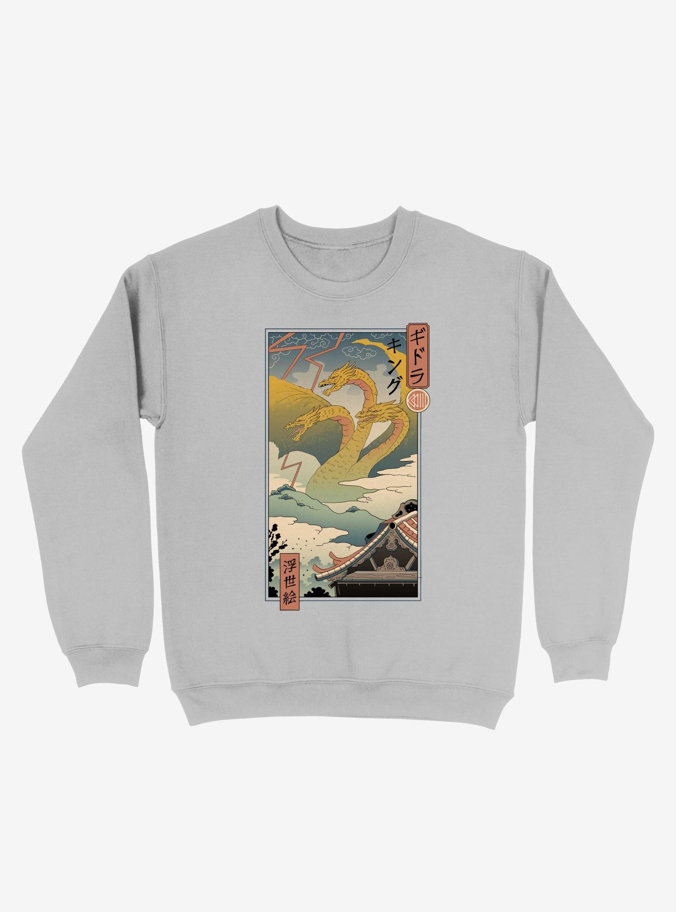 Monster Zero Ukiyo-e Sweatshirt, SILVER, hi-res