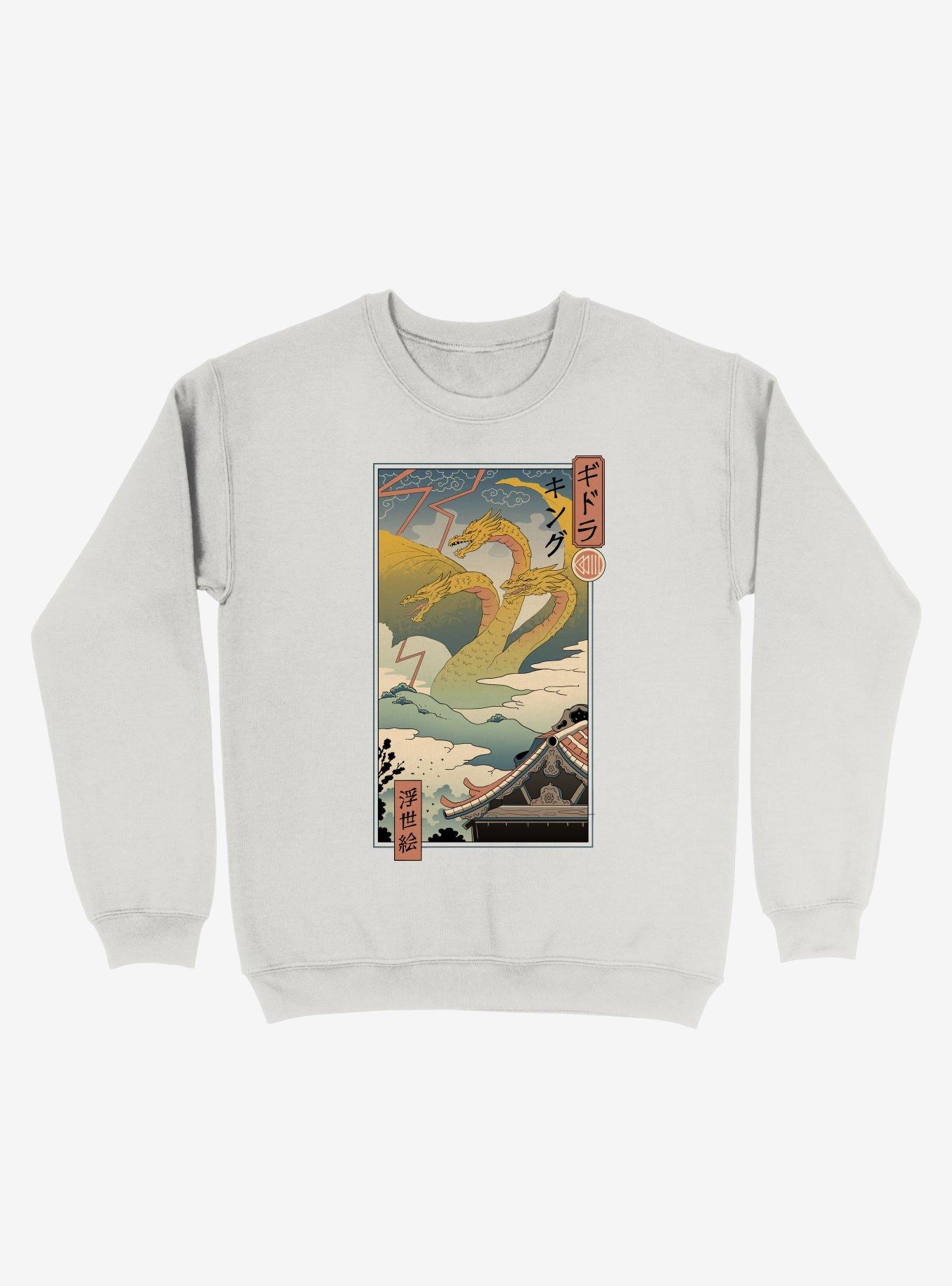 Monster Zero Ukiyo-e Sweatshirt, WHITE, hi-res