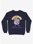 Positive Vibes Rainbow Thumbs Up Sweatshirt, NAVY, hi-res
