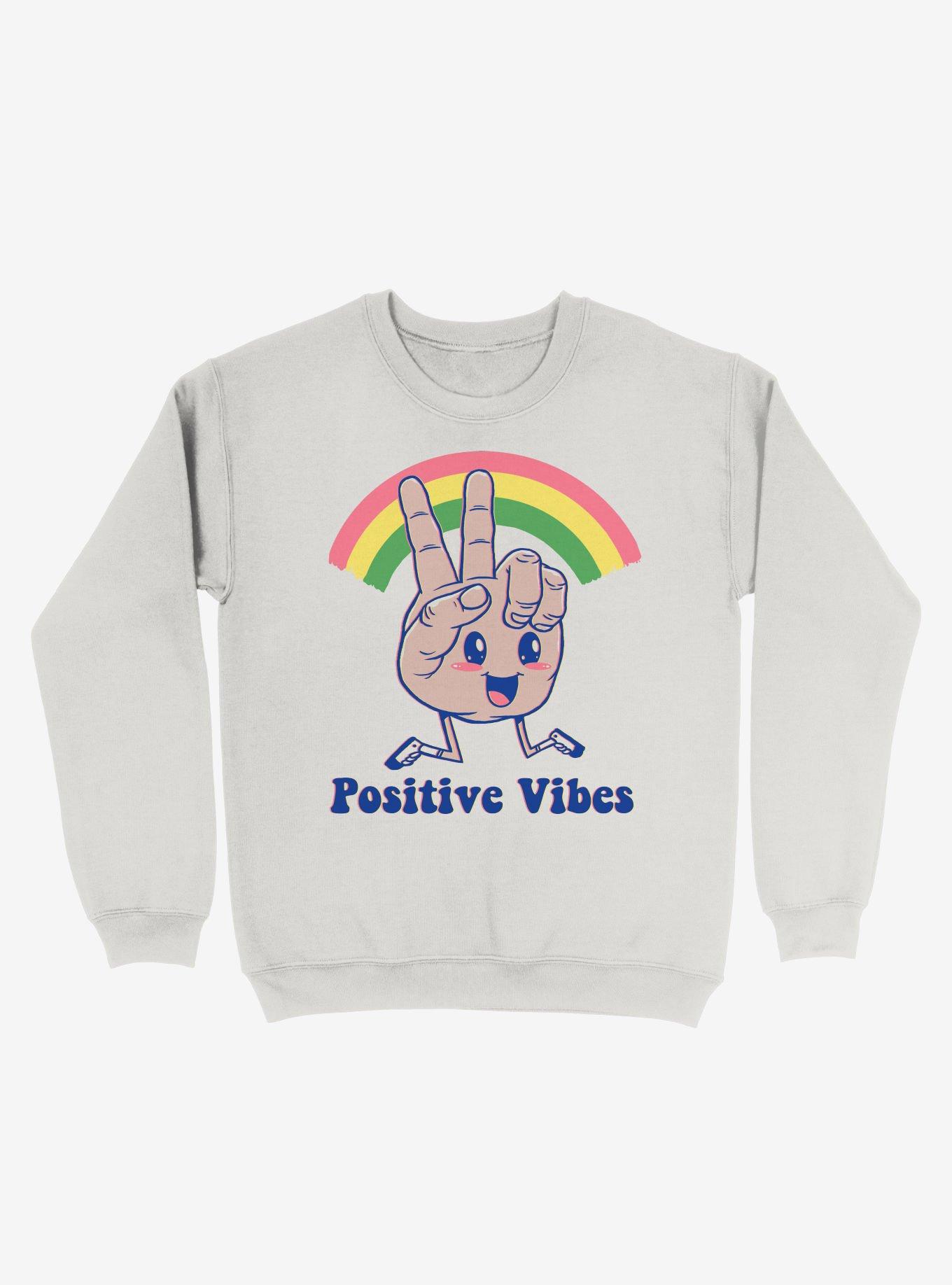 Positive Vibes Rainbow Thumbs Up Sweatshirt, , hi-res