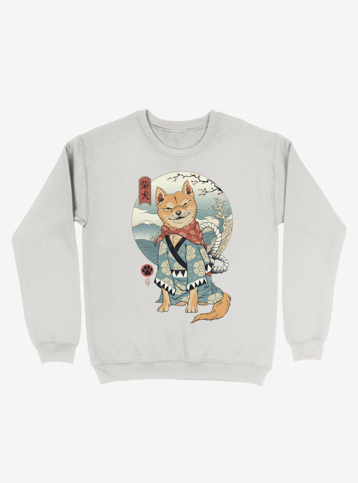 Shiba Inu Sweatshirt, WHITE, hi-res