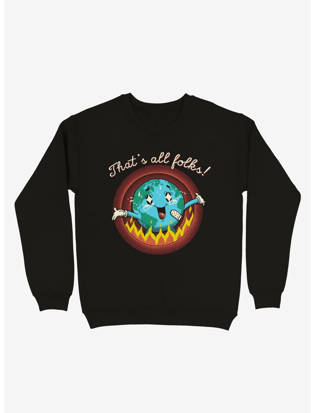 That's All Folks! Earth Fire Sweatshirt, BLACK, hi-res