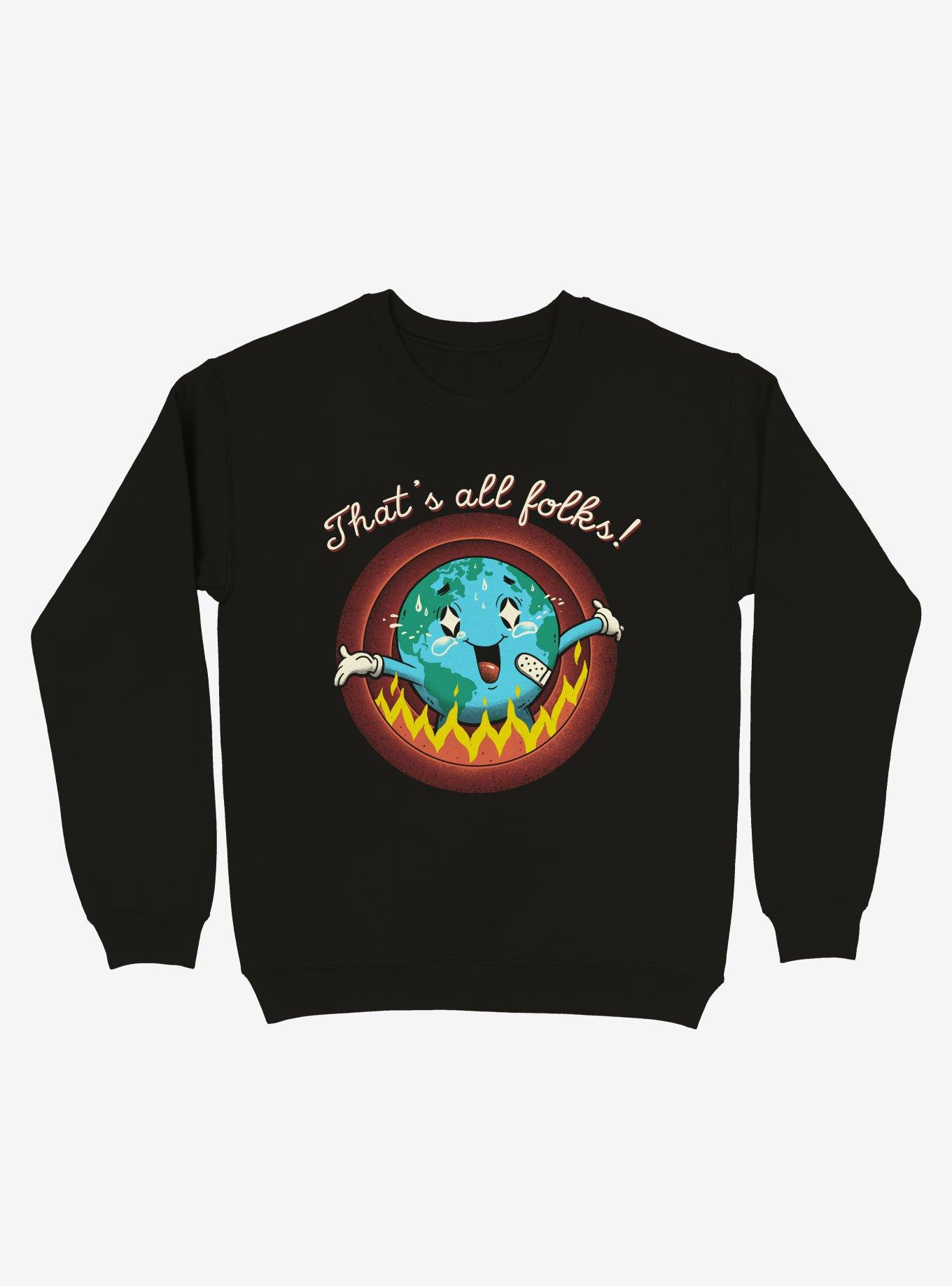 That's All Folks! Earth Fire Sweatshirt, BLACK, hi-res