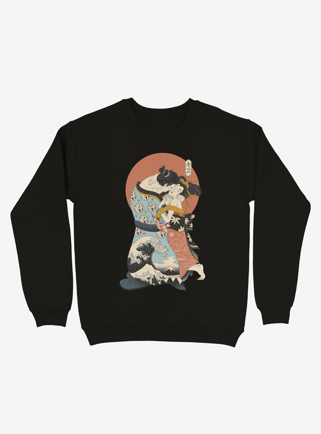 The Kiss Ukiyo-e Wave Sweatshirt, BLACK, hi-res