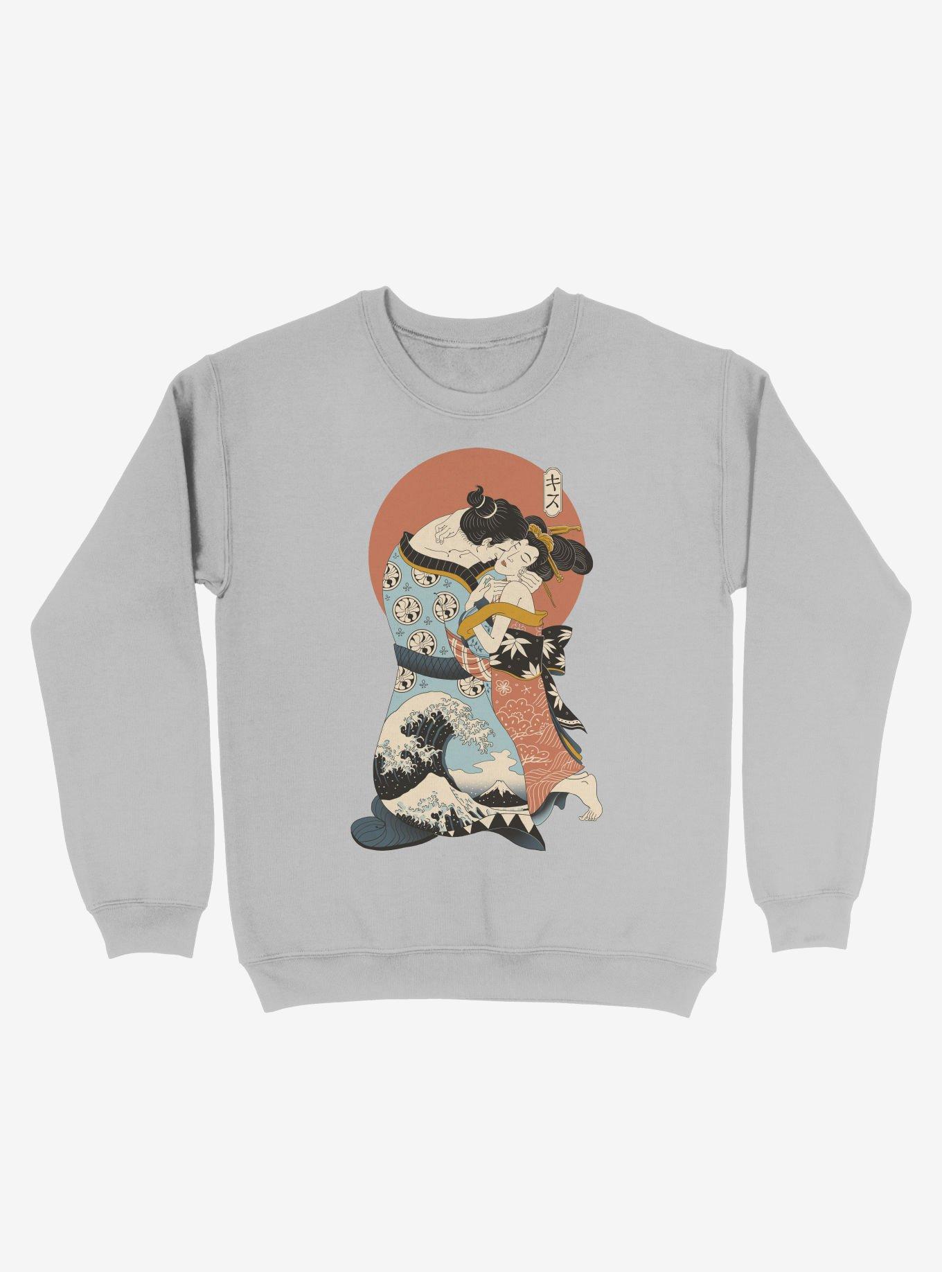 The Kiss Ukiyo-e Wave Sweatshirt, SILVER, hi-res