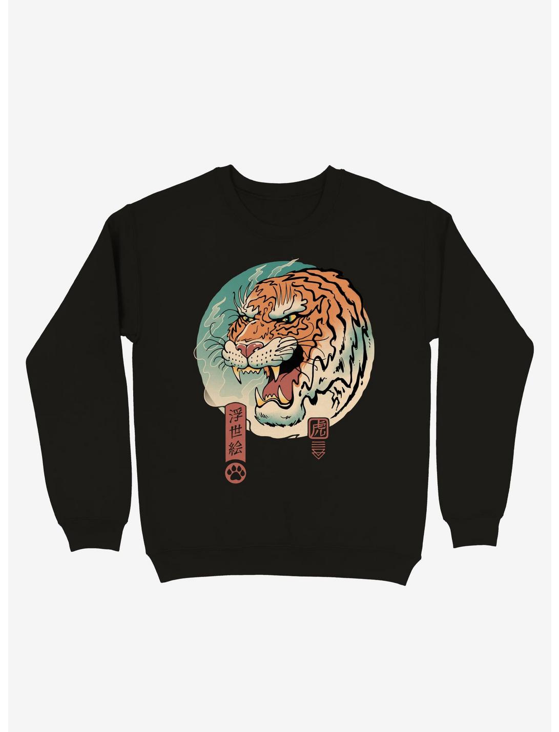 Tiger Ukiyo-e Sweatshirt, BLACK, hi-res